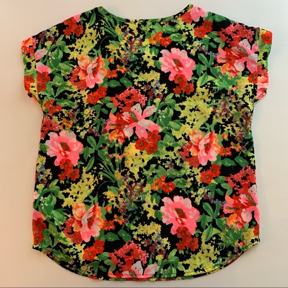 Soprano SS Blouse Floral Print Girls Sz M - Picture 1 of 10